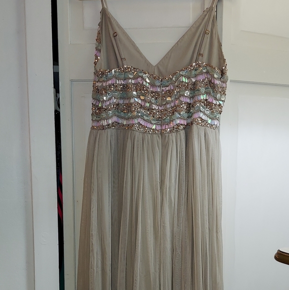 VENUS embellished chiffon long flowy Maxi dress SZ L - Picture 2 of 14